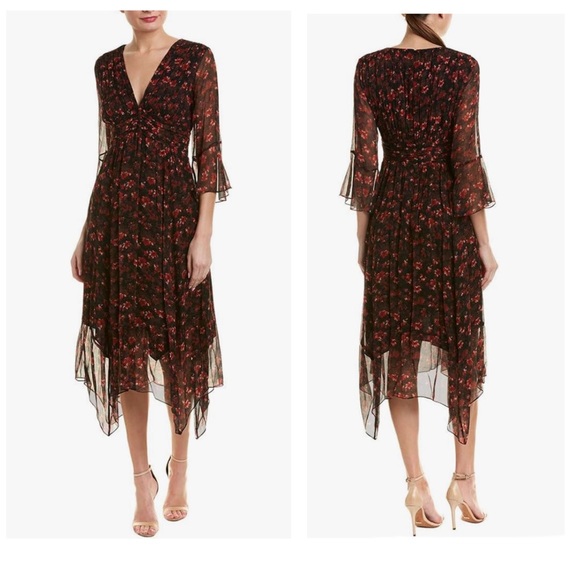 NWT $425 RACHEL ZOE CADEN SILK DRESS 100% silk - SZ 10 - Picture 4 of 12